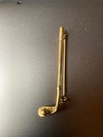 Vintage golf broche goldplated, Overige materialen, 4 tot 7 cm, Ophalen of Verzenden, Zo goed als nieuw