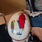 Zeer groot papier maché ei paasei brocante deco dresden haas, Diversen, Pasen, Ophalen of Verzenden
