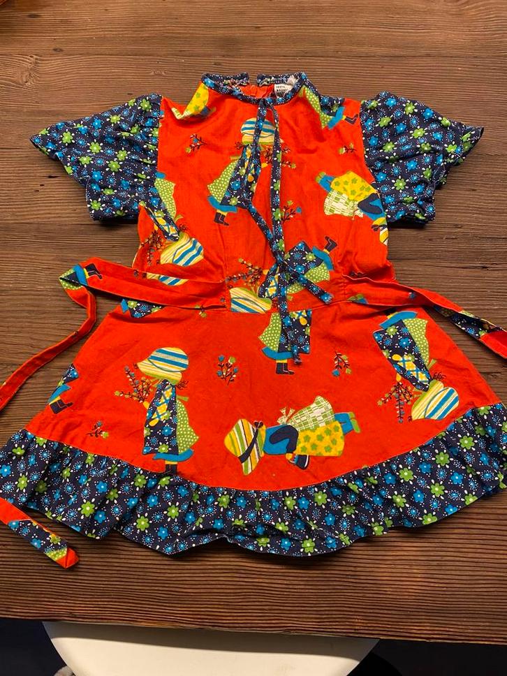 Vintage jaren 70 jurkje holly hobbie, Kinderen en Baby's, Babykleding | Maat 80, Zo goed als nieuw, Meisje, Jurkje of Rokje, Ophalen
