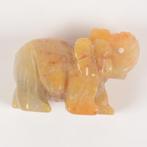 50x35x26mm gele jade figurine olifant., Ophalen of Verzenden, Nieuw, Dier