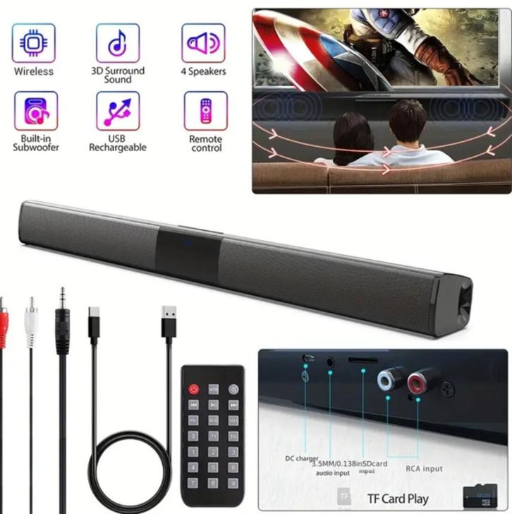 Supermooie Draadloze Soundbar Compleet splinternieuw!!!, Audio, Tv en Foto, Soundbars, Nieuw, Bluetooth, Met ingebouwde subwoofer