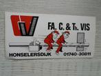 sticker FA. C. & Th. VIS te Honselersdijk, Ophalen of Verzenden, Zo goed als nieuw, Bedrijf of Vereniging