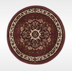 Vintage oosters rond vloerkleed oud roze wol 50x50cm