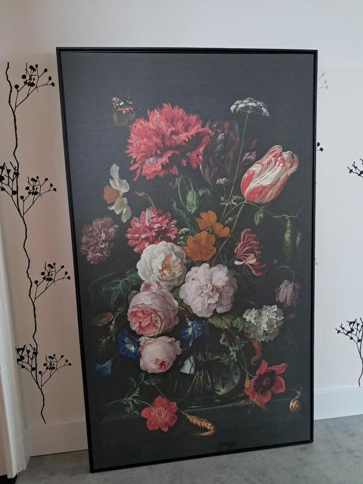 Schilderij De Heem Stilleven met bloemen, Huis en Inrichting, Woonaccessoires | Schilderijen, Tekeningen en Foto's, Gebruikt, Schilderij