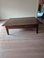 Massieve teakhouten salontafel met 2 laden. 120 x 160 cm, Antiek en Kunst, Ophalen