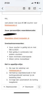 Hotelspecials kortingsbon voucher 10 euro, Drie personen of meer, Kortingsbon