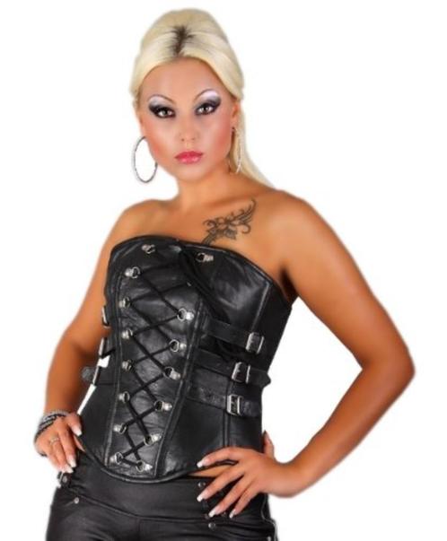 ``Erogance`` echt Lederen Corset/Korset XXXL (0007), Kleding | Dames, Ondergoed en Lingerie, Setje, Blauw, Ophalen of Verzenden