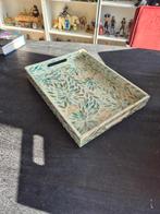 Handgemaakte parelmoer dienblad, Ophalen of Verzenden, Gebruikt, Hout