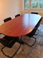 Vergadertafel inclusief 6 bijna nieuwe stoelen., Ophalen