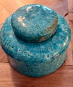 Turquoise Decoratieve Pot met Deksel, Ophalen of Verzenden