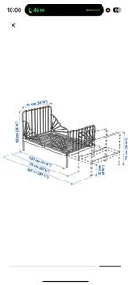 Ikea Minnen Meegroeibed + Lattenbodem, Huis en Inrichting, Ophalen, Verstelbaar, Eenpersoons, Zwart
