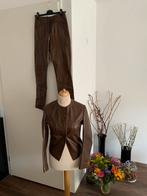 Donkerbruin leren pak van Fritzy’s, maat 36, vintage, Fritzy’s, Bruin, Ophalen of Verzenden, Maat 36 (S)