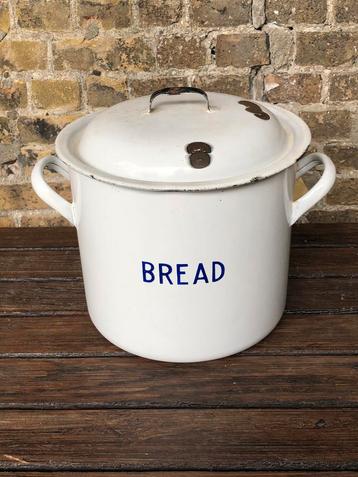 Engelse emaille broodtrommel / bread bin beschikbaar voor biedingen