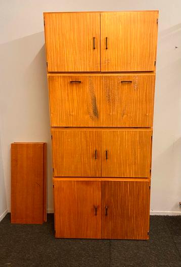 4 x Vintage Simpla-Lux Wandmeubel Kastjes jaren 60/70 teak beschikbaar voor biedingen