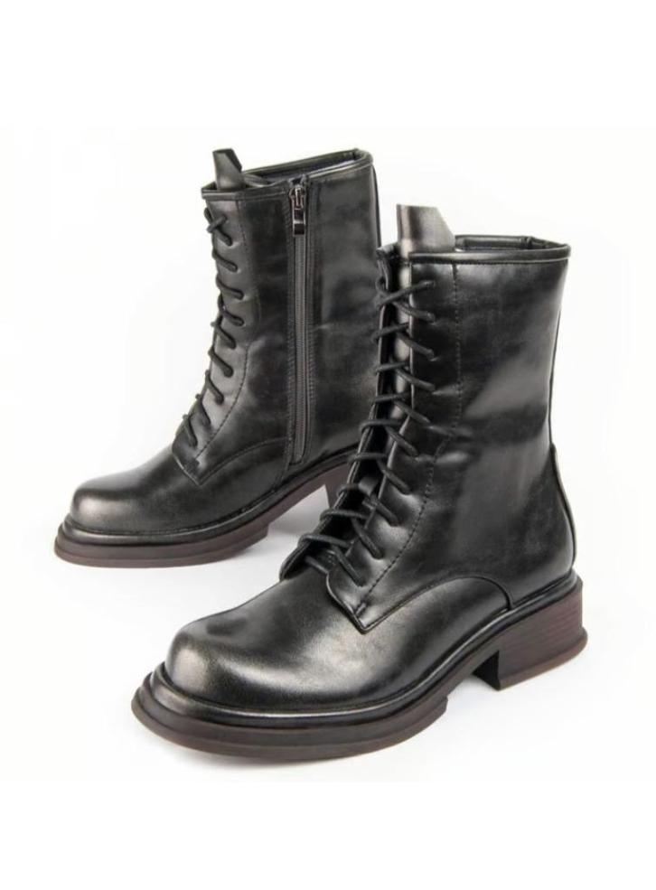 !! 🤎 Nieuwe Chunky Veterlaarzen 🖤 !!, Kleding | Dames, Schoenen, Nieuw, Lage of Enkellaarzen, Zwart, Ophalen of Verzenden