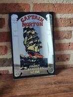 Captain Norton  finest Caribbean rum spiegel, Ophalen of Verzenden, Gebruikt, Reclamebord