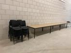Tafels en stoelen - 4 tafels, 24 stoelen, Huis en Inrichting, Stoelen, Ophalen, Gebruikt, Zwart, Metaal