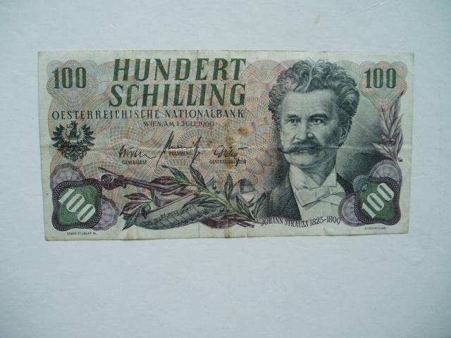 1577. Oostenrijk, 100 schilling 1960 Johann Strauss., Postzegels en Munten, Bankbiljetten | Europa | Niet-Eurobiljetten, Los biljet
