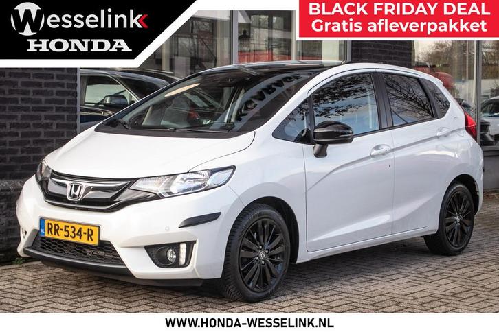 Honda Jazz 1.3 i-VTEC Elegance - Black Pack (bj 2016), Auto's, Honda, Bedrijf, Te koop, Jazz, ABS, Achteruitrijcamera, Airbags