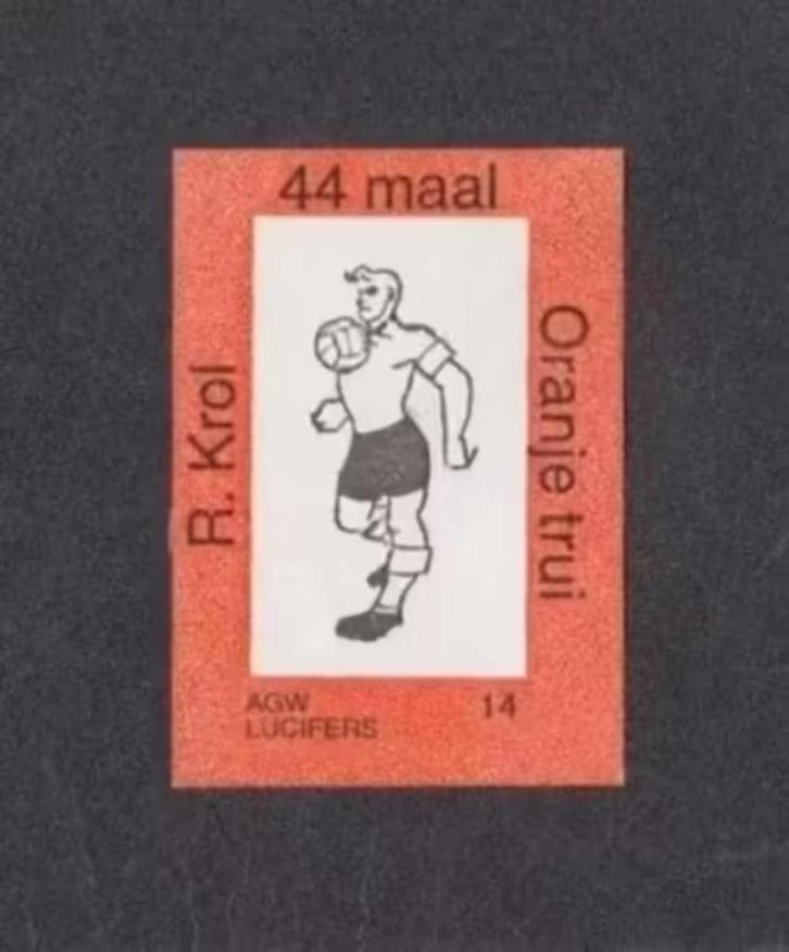 Lucifermerk Ruud Krol Voetbal Ajax Napoli Oranje., Verzamelen, Overige Verzamelen, Zo goed als nieuw, Ophalen of Verzenden