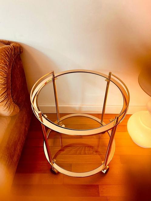 Chique vintage 70’s bar trolley, Huis en Inrichting, Tafels | Bijzettafels, Zo goed als nieuw, Rechthoekig, Hout, Ophalen of Verzenden