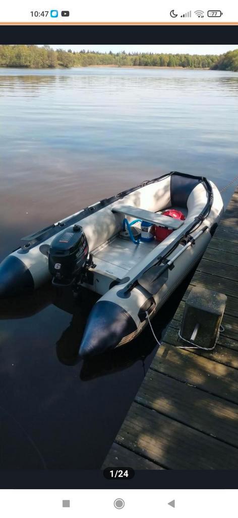 Suzuki 6pk 4takt, met rubberboot en een strandtrailer, Watersport en Boten, Kano's, Nieuw, Overige typen, Drie personen of meer