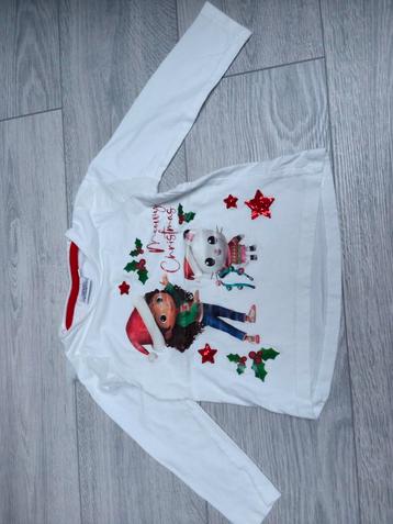 Kerst shirt meisje maat 110 lange mouwen beschikbaar voor biedingen