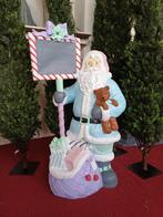 Kerstman met krijtbord - 150cm - Polyester, Tuin en Terras, Tuinbeelden, Ophalen of Verzenden, Nieuw, Kunststof, Overige typen