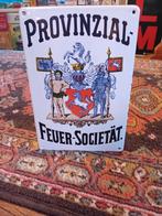 Mooi gaaf emaille bord van feuer _societat., Ophalen of Verzenden, Gebruikt, Reclamebord