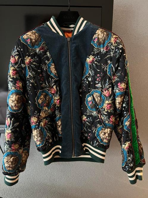 Gucci Leeuwen Bomberjack – Maat 48 – Limited Edition, Kleding | Heren, Jassen | Winter, Zo goed als nieuw, Maat 48/50 (M), Overige kleuren