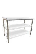 Nieuw RVS werktafel 3-laags - 120x60cm, Ophalen of Verzenden, Nieuw, Rvs, Kraan