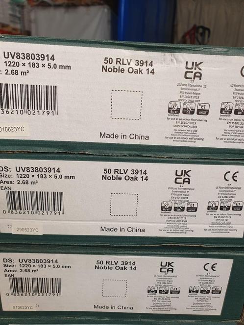 8 m2 Nieuwe Click PVC COREtec SurPlus 50RLV3914 Noble Oak., Huis en Inrichting, Stoffering | Vloerbedekking, Nieuw, Laminaat, minder dan 10 m²