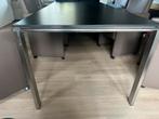 Strakke zwarte eettafel 90x220, 200 cm of meer, Zo goed als nieuw, Vijf personen of meer, Glas
