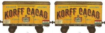 Te Koop Gevraagd: Korff Cacao Trein Blik Emaillen Bord beschikbaar voor biedingen