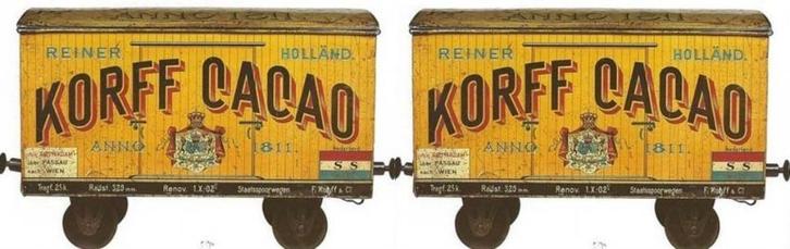 Te Koop Gevraagd: Korff Cacao Trein Blik Emaillen Bord, Verzamelen, Blikken, Gebruikt, Overige, Overige merken, Ophalen of Verzenden