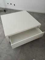 Hoogglans wit design salontafel, Minder dan 50 cm, Zo goed als nieuw, Ophalen, Vierkant