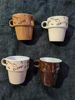Set van 4 koffiekopjes, Keramiek, Ophalen of Verzenden, Zo goed als nieuw, Overige stijlen