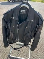 Zwarte leren motorjack, Ophalen, Gedragen, Zwart