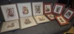 11 stuks húmmel lijstjes. Geborduurde afbeeldingen., Ophalen of Verzenden, 1980 tot heden