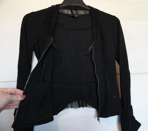 Eva Kayan zwarte chique blouse jasje maat 36 38 travelstof, Kleding | Dames, Blouses en Tunieken, Zo goed als nieuw, Maat 36 (S)