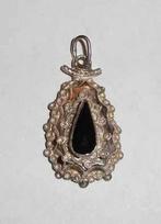 Hanger Zilver Git Rouwsieraad Vintage antiek Klederdracht, Verzenden, Zilver, Hanger, Met edelsteen