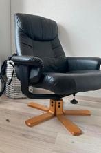 Leren Relaxstoel met Voetenbankje, Huis en Inrichting, Fauteuils, Ophalen, Gebruikt, Leer, 75 tot 100 cm