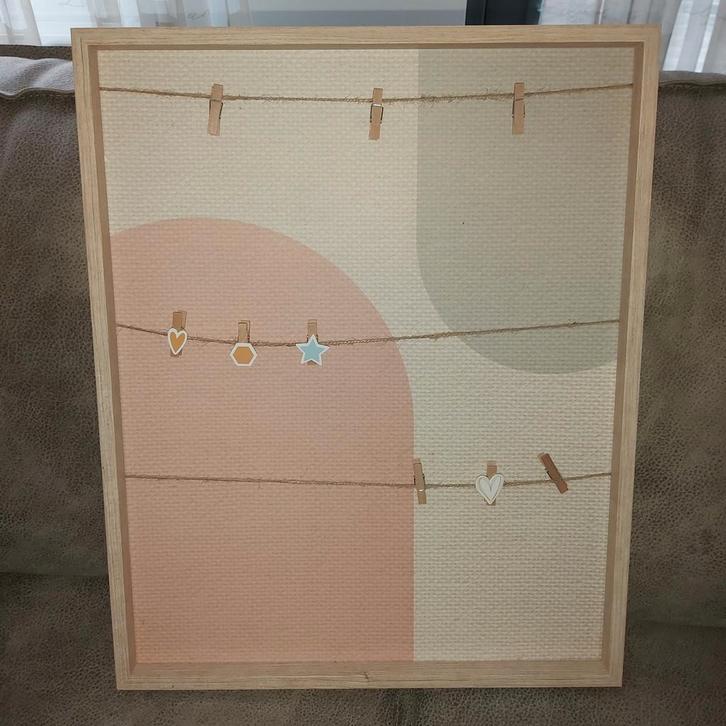 Leuk memo/foto bord met knijpertjes, Huis en Inrichting, Woonaccessoires | Lijsten, Ophalen of Verzenden