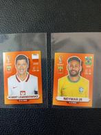 Neymar, Lewandowski Panini world cup 2022 qatar pol16, bra16, Nieuw, Sticker, Ophalen of Verzenden