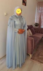 Lichtblauwe Galajurk met Cape, Kleding | Dames, Ophalen, Galajurk, Blauw, Maat 42/44 (L)