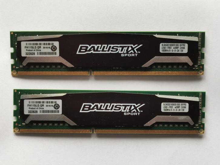 Crucial 4GB DDR3 PC3-12800U 1600MHz 240pins BALLISTIX, Computers en Software, RAM geheugen, Zo goed als nieuw, Desktop, 4 GB, DDR3