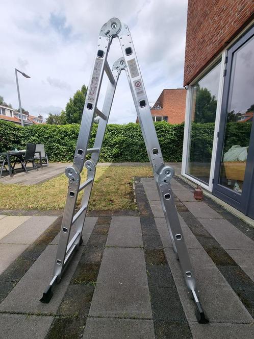 Multifunctionele Aluminium Vouwladder, Doe-het-zelf en Verbouw, Ladders en Trappen, Zo goed als nieuw, Ophalen
