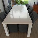 Witte eettafel + 6 antraciet stoelen en meer, Huis en Inrichting, Complete eetkamers, Ophalen, Gebruikt