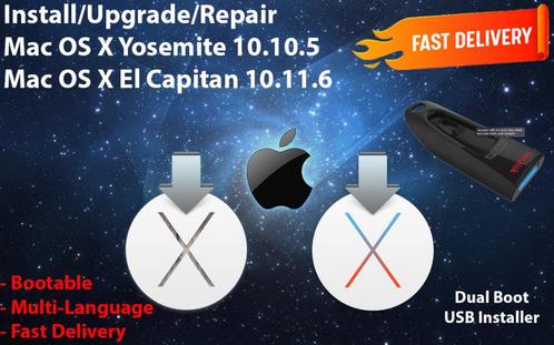 Mac OS X Yosemite 10.10.5+El Capitan 10.11.6, OSX via USB3.2, Computers en Software, Besturingssoftware, Nieuw, MacOS, Ophalen of Verzenden
