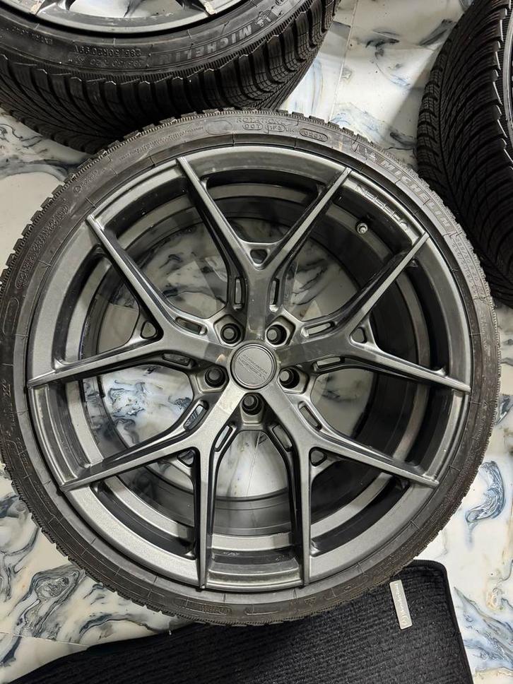 Vossen HF5 Velgen 5x112 - Perfecte Set!, Auto-onderdelen, Banden en Velgen, Banden en Velgen, Winterbanden, 20 inch, 245 mm, Personenwagen